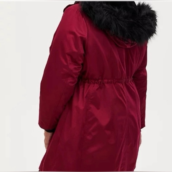 Torrid 3 in 1 nylon puffer parka Jacket Coat plus size 1 (14/16) Burgundy Red - Picture 2 of 12